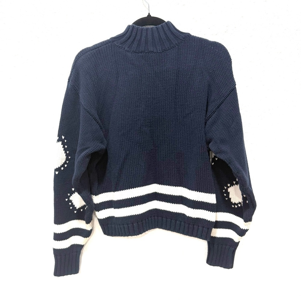 Liz Sport‎ vintage Navy and White Turtleneck Sweater S - Picture 6 of 8